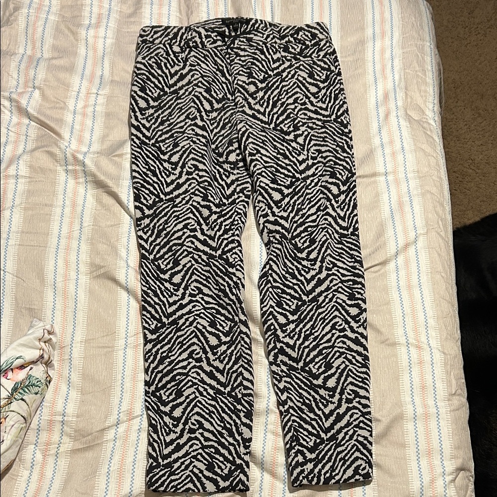 Banana Republic Black and White Zebra Print Pants